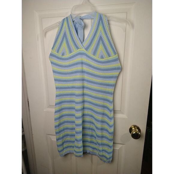 No Comment Knitted High Neck Tie Knee Length Dress. Size L - Picture 1 of 9